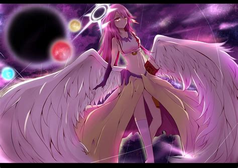 angel, Book, Halo, Jibril, Navel, No, Game, No, Life, Pink, Hair, Tagme ...