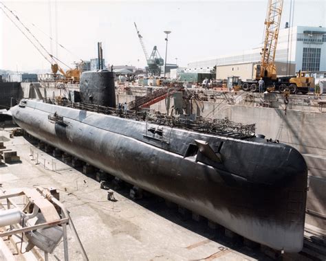 Inactivation of USS Nautilus (SSN-571) in Mare Island dry dock #3 in ...