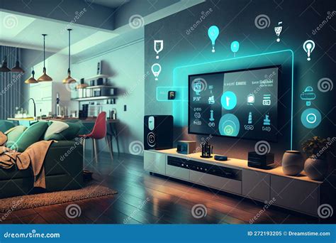 Smart Devices and a Smart Home. AI Generated Stock Illustration - Illustration of control, voice ...