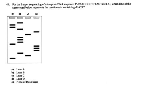 44 for the sanger sequencing of a template dna sequence 3 ...