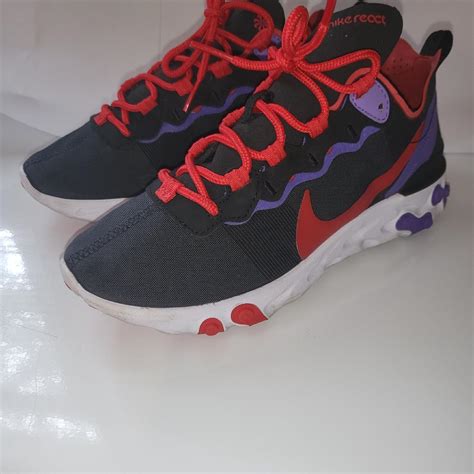 Nike React Element 55 Black Red Purple Womens size... - Depop