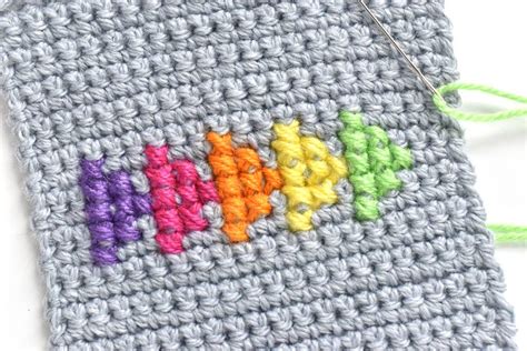 How to Cross Stitch on Crochet