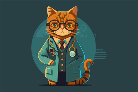 Cat Doctor Vector Illustration Graphic by BreakingDots · Creative Fabrica