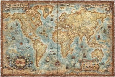 Beautiful World Maps by Rayworld - Paperblog | 古い地図, 世界地図, 地図