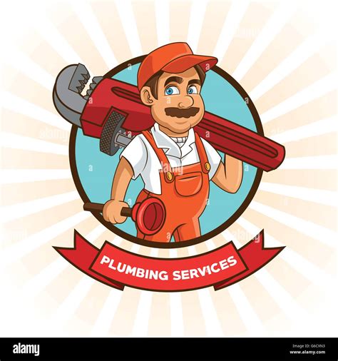 Plumbing service. Plumber cartoon design. vector graphic Stock Vector ...