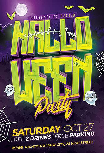 Halloween Party Night Flyer Template for Halloween Party Events