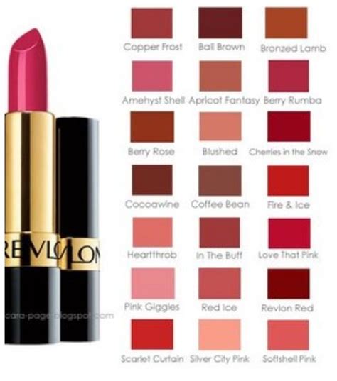 Revlon lipstick chart. | MakeUp Love | Pinterest | Revlon, Revlon lipstick and Charts