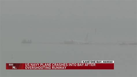 US Navy plane overshoots runway, ends up in Hawaii bay