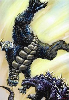 Minilla vs. Gabara colors | Godzilla, Kaiju, Sci fi art