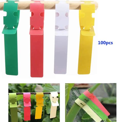 100pcs Waterproof Plastic Plant Hanging Tags Nursery Gardening Labels 2x20cm Gardening Label For ...