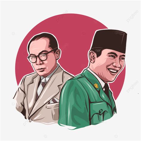 Illustration Of Ir Sukarno Mohamad Hatta President And Vice The ...