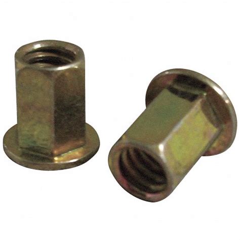 GRAINGER APPROVED Steel Hex Rivet Nut 0.771 in L, 3/8"-16 Dia./Thread Size, 10 PK - 32FX19|CFH2 ...