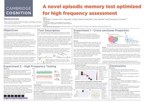 A novel episodic memory test optimized for high frequency assessment - Cambridge Cognition