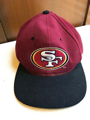 vintage San Francisco 49ers Logo Adjustable NFL Red Black Bill Hat used 90s ANI | eBay