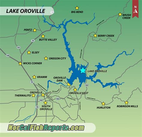 Lake Oroville - Fish Reports & Map