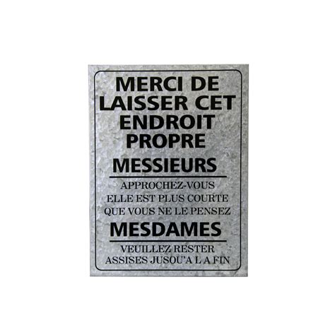 French Metal Wall Art – Merci De Laisser Cet Endroit Propre | Boxman