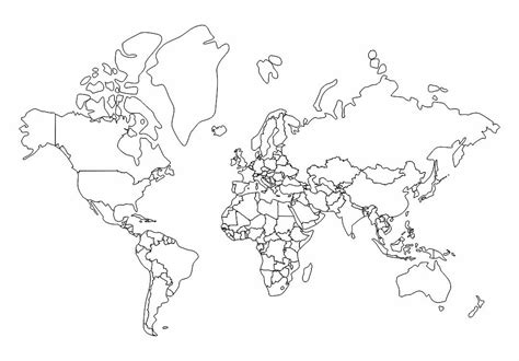 World Map with Countries without Labels | World map with countries ...