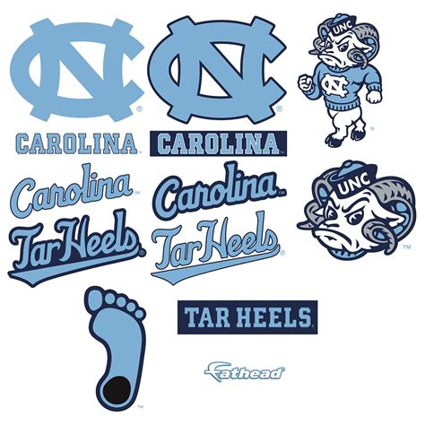 North Carolina Tar Heels: Logo Assortment - Large Officially Licensed Removabl… | North carolina ...