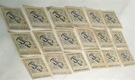 Group Lot of 18 Antique Vintage Coca Cola Paper Bottle Labels ...