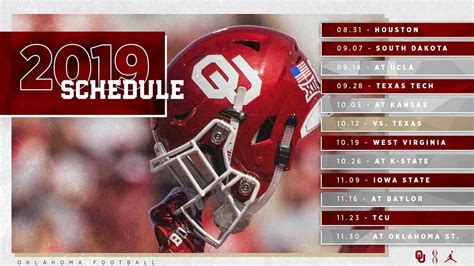 OU Announces 2019 Football Schedule