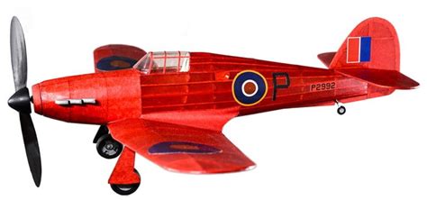 The Vintage Model Co. Hawker Hurricane Red Balsa Plane Kit VM03 | Hobbies