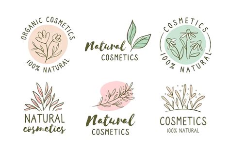 Free Vector | Nature cosmetics logo collection