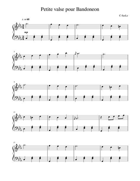 Petite valse pour Bandoneon Sheet music for Bandoneon (Solo) | Musescore.com