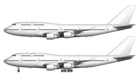 Boeing 747-400 with Pratt & Whitney engines side view | Boeing 747 ...