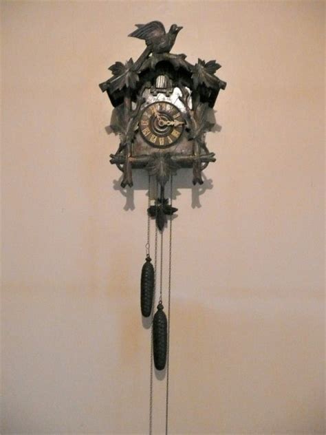 Large wooden pendulum cuckoo clock, carved Germany - Circa Early 20th ...