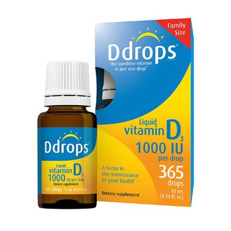 D Drops Liquid Vitamin D3 1000 IU, 365 Drops, 0.34 Fl Oz - Walmart.com ...