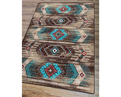 Turquoise Southwestern Rug Southwest Rug Native American - Etsy