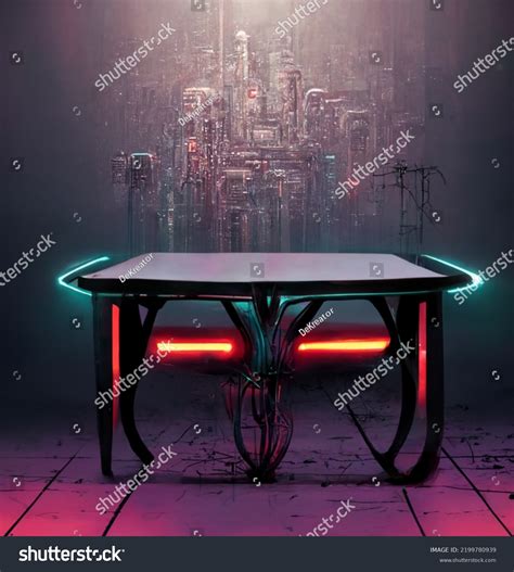 Illustration Table Cyberpunk Style Scifi Future Stock Illustration ...