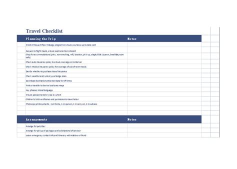 How to make a Travel Checklist in Excel? An easy way to start is to ...