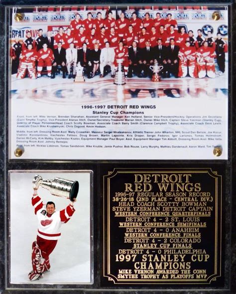 1997 Detroit Red Wings Stanley Cup Champions Photo Plaque | eBay