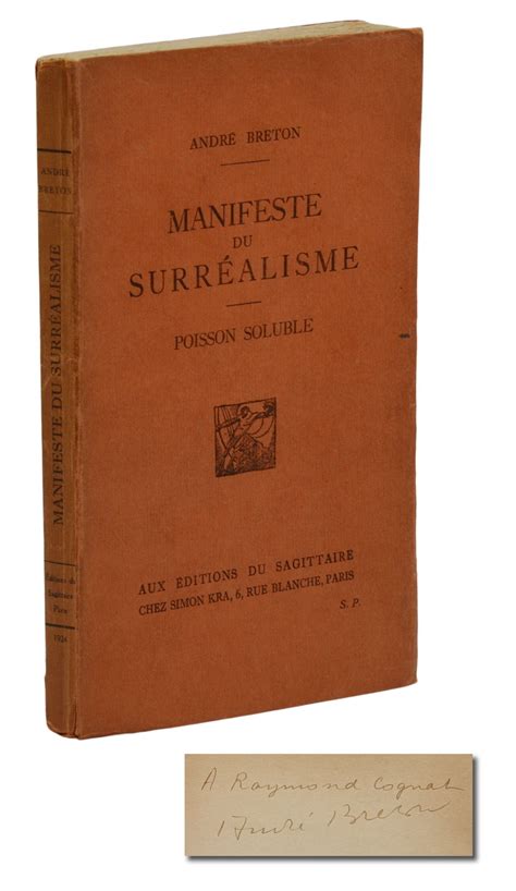 Manifeste du Surrealisme [Manifesto of Surrealism] par Breton, Andre: Near Fine (1924) First ...