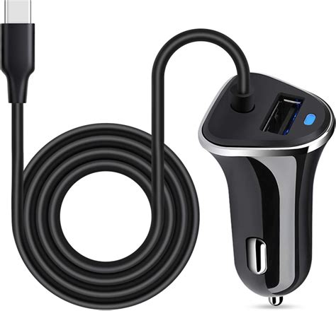 Amazon.com: Type C Car Charger, 3.4A Fast Charging USB Car Adapter with ...