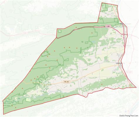 Map of Union County, Pennsylvania - Thong Thai Real