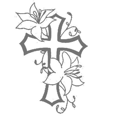 Crosses With Flowers Drawing at GetDrawings | Free download