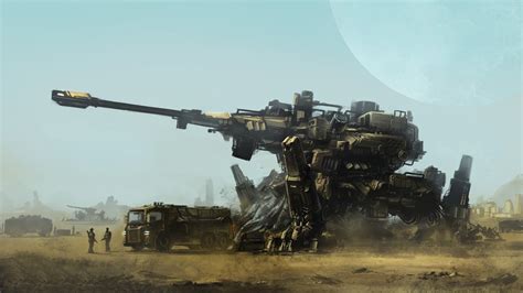 Wallpaper : futuristic, war, weapon, artwork, soldier, tank, mech ...