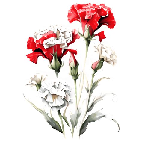 Beautiful Red and White Carnations · Creative Fabrica