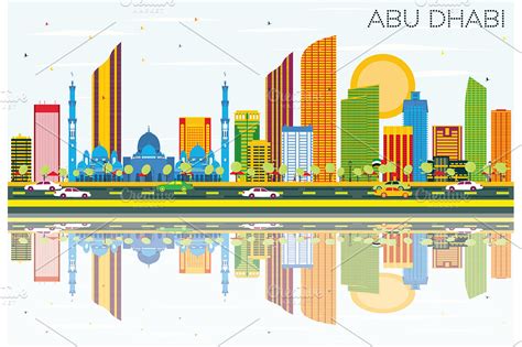 Abu Dhabi Skyline | Custom-Designed Illustrations ~ Creative Market