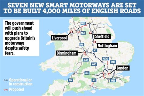 Seven new smart motorways to be built on 4,000 miles of English roads ...