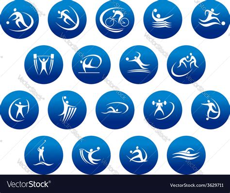 Athletics and team sport icons or symbols Vector Image