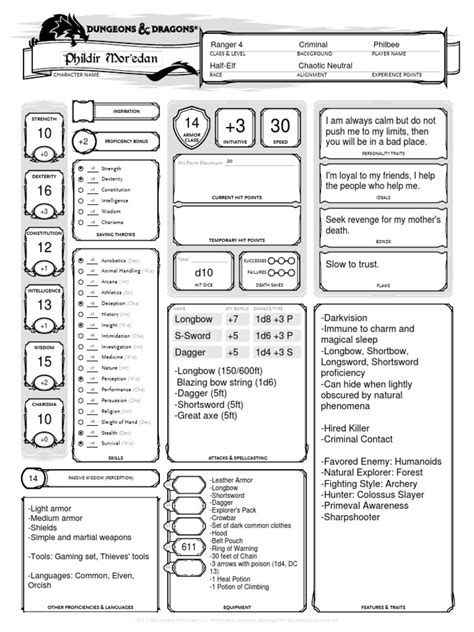 Form Fillable Dndn 5e - Printable Forms Free Online