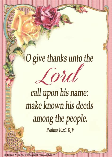 Psalm 105:1 KJV | King James Bible Verses | Pinterest | Psalm 105, Give thanks and Thanks to you