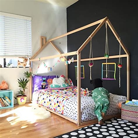 Amazon.com: Montessori bed house bed frame, Teepee bed Wood bed frame Montessori furniture ...