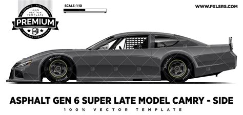 Asphalt Gen 6 Super Late model Camry - Side 'Premium' Vector Template - Pixelsaurus