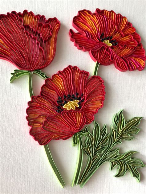 poppies quilling by OKApps | Paper quilling designs, Quilling designs ...