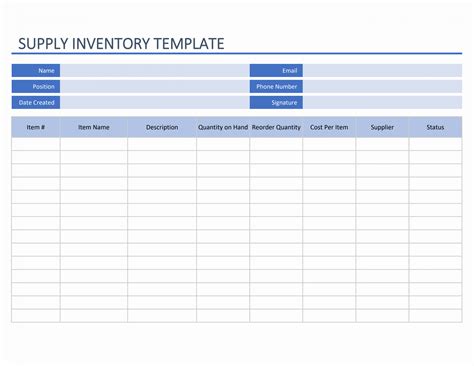 Supply Inventory Free Printable Inventory Sheets - FREE Printable HQ