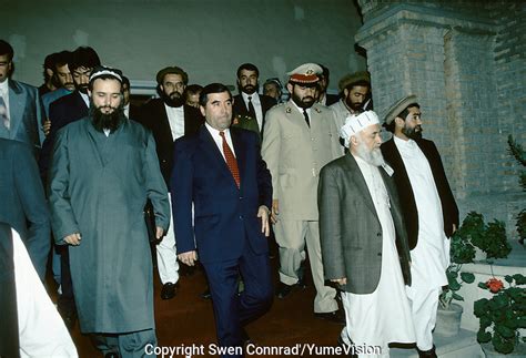 Leader of the United Tajik Opposition S.A. Nuri, Tajikistan president Rakhmonov, Afghan ...